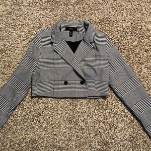 Cropped Plaid Forever 21 Blazer